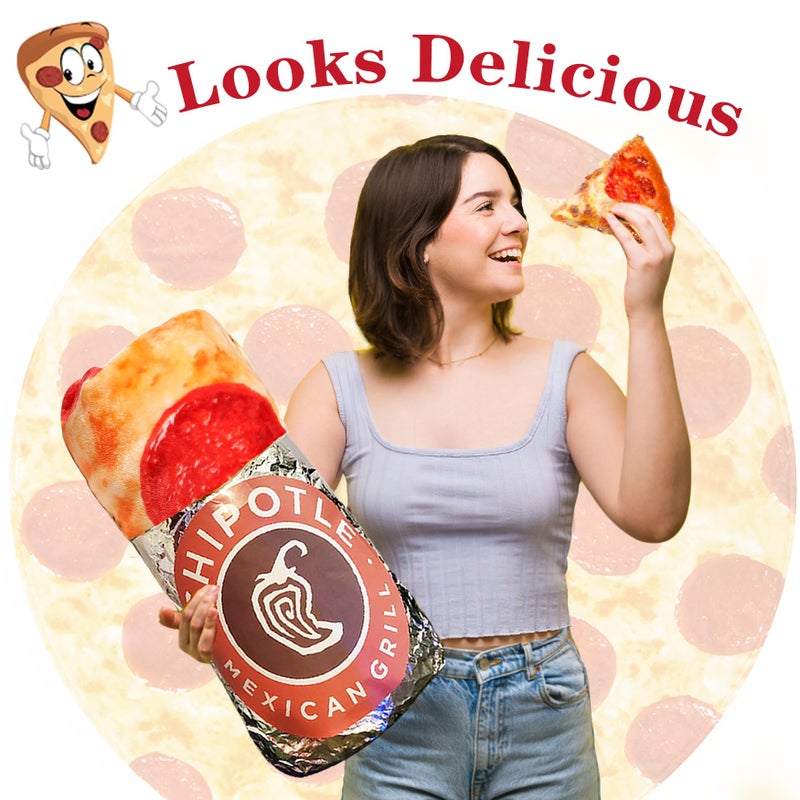 Jorbest Pizza Blanket Adult Size 71 Inches Birthday Gifts for Women Men Mom Teen Boys Girls, Novelty Pizza Throw Blanket Funny Gifts for Adult and Kids, 285 GSM Soft Flannel Fun Food Blanket (Red) ï»¿ - Image 2
